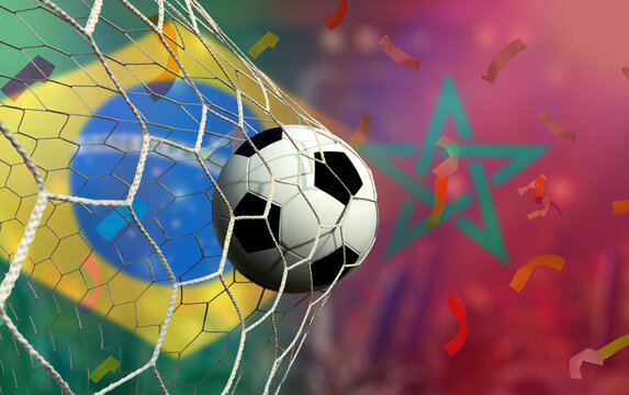 Football Cup competition between the national Brazil and national Morocco.