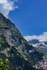 Fototapeta na wymiar View of the high mountain peak in Switzerland