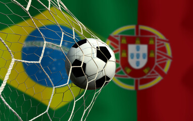 Football Cup competition between the national Brazil and national Portuguese.