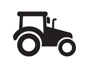 Tractor Vector Icon, black on white background