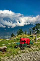 View from the mountain on the Interlaken city with the view on the lake Thun, Swiss