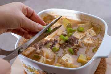 Soybean paste stew, a savory and delicious Korean traditional dish