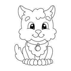 Coloring page for kids. Digital stamp. Cartoon style character. Isolated on white background. Vector illustration.