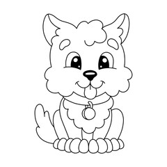 Coloring page for kids. Digital stamp. Cartoon style character. Isolated on white background. Vector illustration.