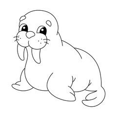 Coloring page for kids. Digital stamp. Cartoon style character. Isolated on white background. Vector illustration.