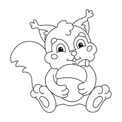 Coloring page for kids. Digital stamp. Cartoon style character. Isolated on white background. Vector illustration.