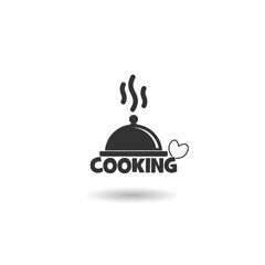 Cooking logo icon with shadow