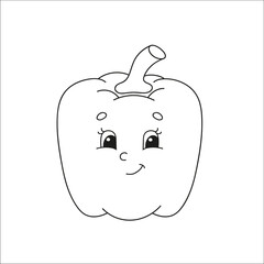 Coloring book page for kids. cartoon character. Black contour silhouette. Isolated on white background. Vector illustration.