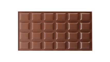 Milk chocolate bar isolated on white background top view. High quality 3d rendered illustration