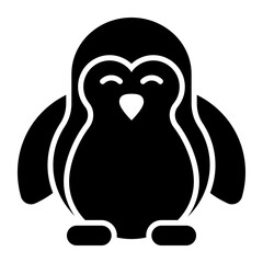 A cute and beautiful aquatic bird, vector icon of penguin