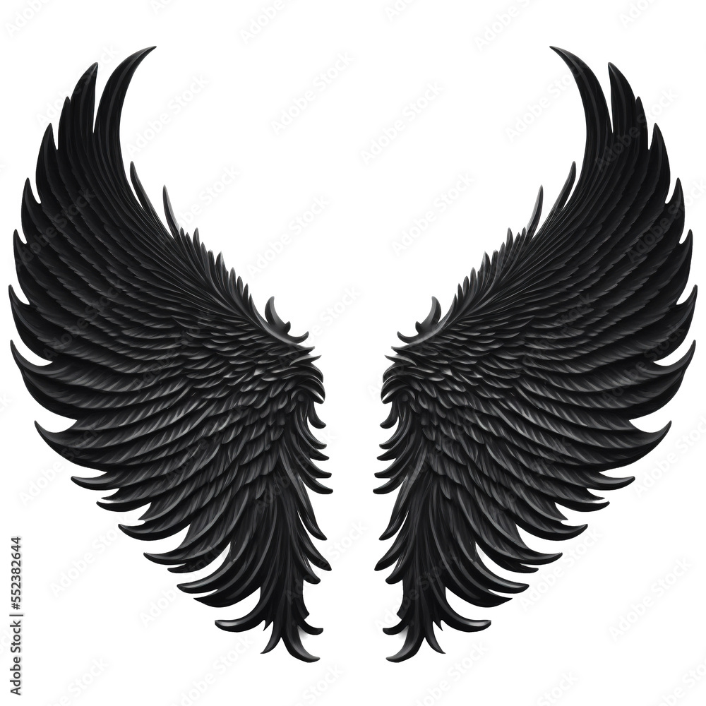 Wall mural Black angel wing