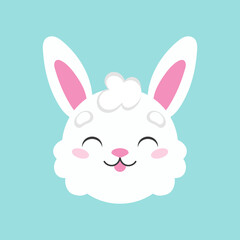 Cartoon character christmas rabbit. Colorful vector illustration. Isolated on color background. Design element. Template for your design, books, stickers, cards.