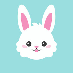 Cartoon character christmas rabbit. Colorful vector illustration. Isolated on color background. Design element. Template for your design, books, stickers, cards.