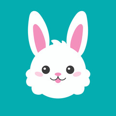 Cartoon character christmas rabbit. Colorful vector illustration. Isolated on color background. Design element. Template for your design, books, stickers, cards.