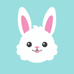 Cartoon character christmas rabbit. Colorful vector illustration. Isolated on color background. Design element. Template for your design, books, stickers, cards.