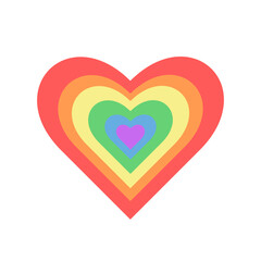 LGBT heart vector isolated on white. Rainbow heart. Valentines card element