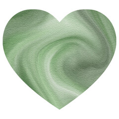 Green Heart Watercolor