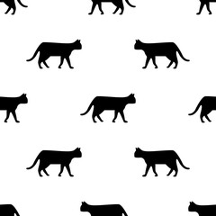 seamless pattern with black cats
