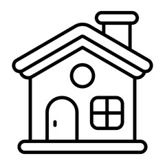A decorative cottage vector icon design and residence building