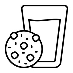 Milk glass with biscuit in trendy style