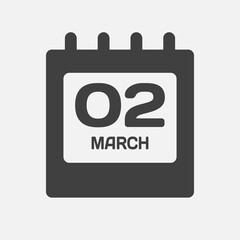 Icon page calendar day - 2 March