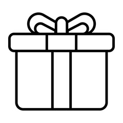 A beautiful wrapped gift box decorative with ribbon bow vector icon