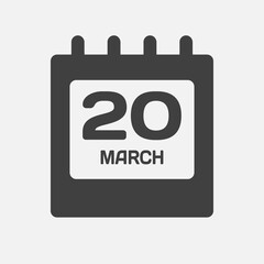 Icon page calendar day - 20 March