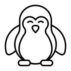 A cute and beautiful aquatic bird, vector icon of penguin