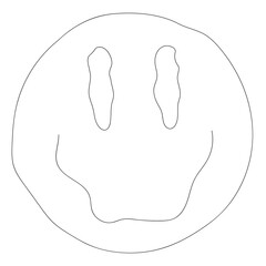 Psychedelic blurred smiley face with fineline contours