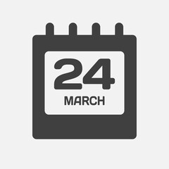 Icon page calendar day - 24 March