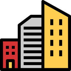 Office building icon for website, application, printing, poster design