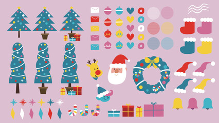 Set of icons for Christmas decoration, Merry Christmas