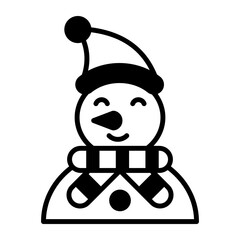 Snowman vector trendy icon on withe background