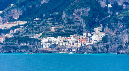 Naklejka premium Atrani village by Amalfi Coast, Italy