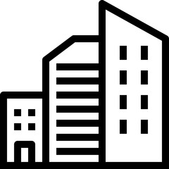 Office building icon for website, application, printing, poster design