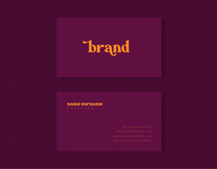 elegant luxury business card template in purple and orange color
