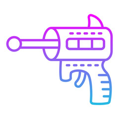 Space Gun Line Gradient Icon