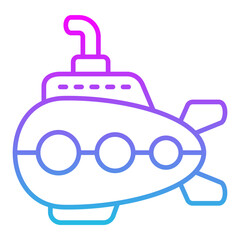 Submarine Line Gradient Icon