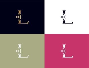 amazing luxury crown beauty logo letter L