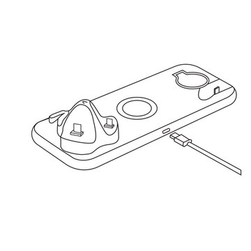 recommend clip art: Digital electronics charger and charger plug line art vector icon.