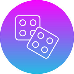 Dice Gradient Circle Line Inverted Icon