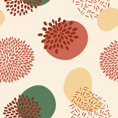 Abstract pattern with organic shapes, plants, nature texture. Organic spots background. Collage seamless pattern with nature texture. Trendy vector graphic print for cover, social media, wall art.