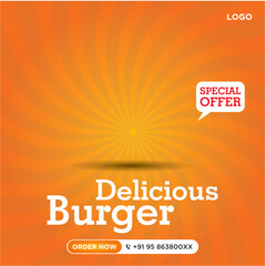 Pizza Food social media banner post template design 