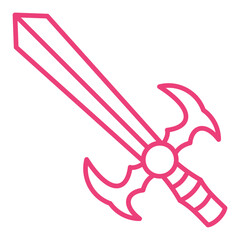 Sword Multicolor Line Icon