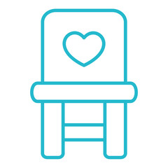 Chair Multicolor Line Icon