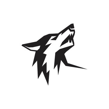 Howling alpha wolf. Vector illustration.