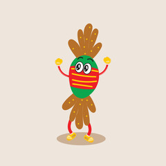 christmas decoration mascot, vector icon illustration.