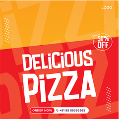 Pizza Food social media banner post template design 