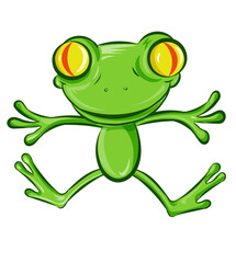 jumping Frog Cartoon Character . isolated on white