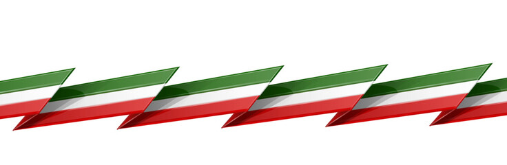 italian and mexican flag isolated on white background